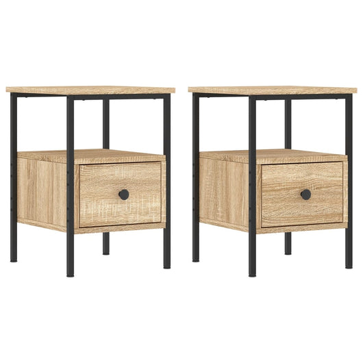 Comodini 2pz-Set di 2 Tavolino da notte Rovere Sonoma 34x36x50 cm in Legno Multistrato