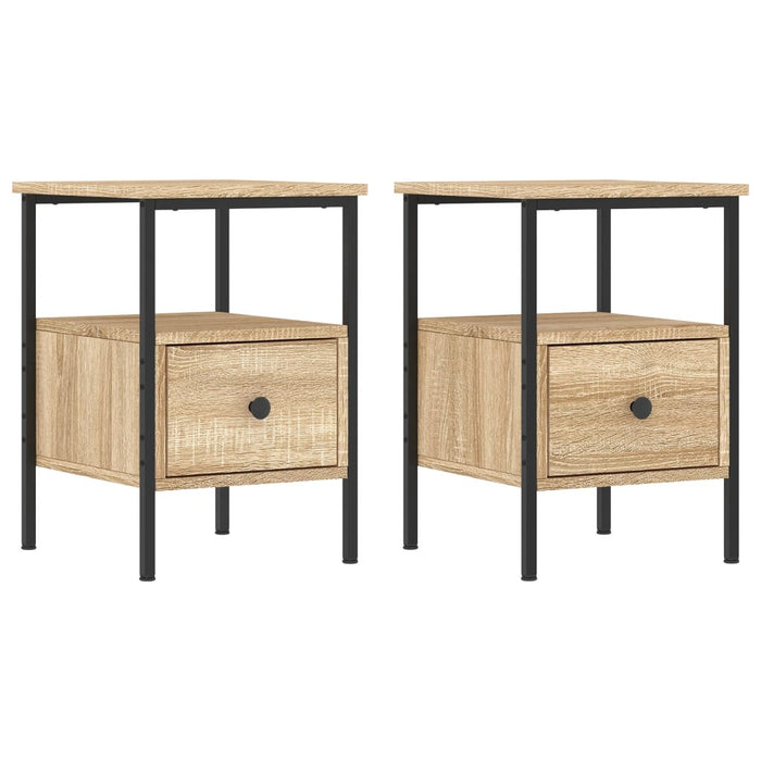Comodini 2pz-Set di 2 Tavolino da notte Rovere Sonoma 34x36x50 cm in Legno Multistrato