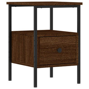 Comodini 2pz-Set di 2 Tavolino da notte Rovere Marrone 34x36x50 cm in Legno Multistrato