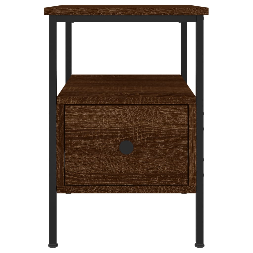 Comodini 2pz-Set di 2 Tavolino da notte Rovere Marrone 34x36x50 cm in Legno Multistrato