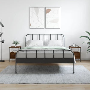 Comodini 2pz-Set di 2 Tavolino da notte Rovere Marrone 34x36x50 cm in Legno Multistrato