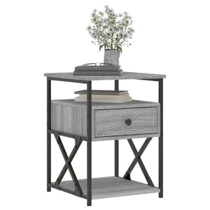 Comodino Grigio Sonoma 40x42x55 cm in Legno Multistrato 826079