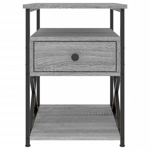 Comodino Grigio Sonoma 40x42x55 cm in Legno Multistrato 826079