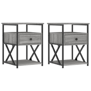 Comodini 2 pz Grigio Sonoma 40x42x55 cm in Legno Multistrato 826080