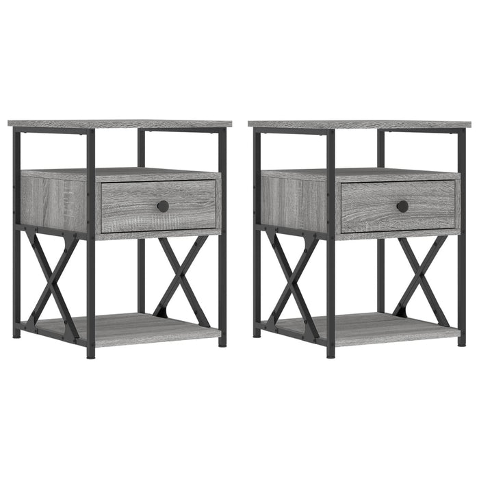 Comodini 2 pz Grigio Sonoma 40x42x55 cm in Legno Multistrato 826080