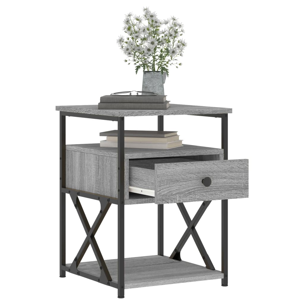 Comodini 2 pz Grigio Sonoma 40x42x55 cm in Legno Multistrato 826080