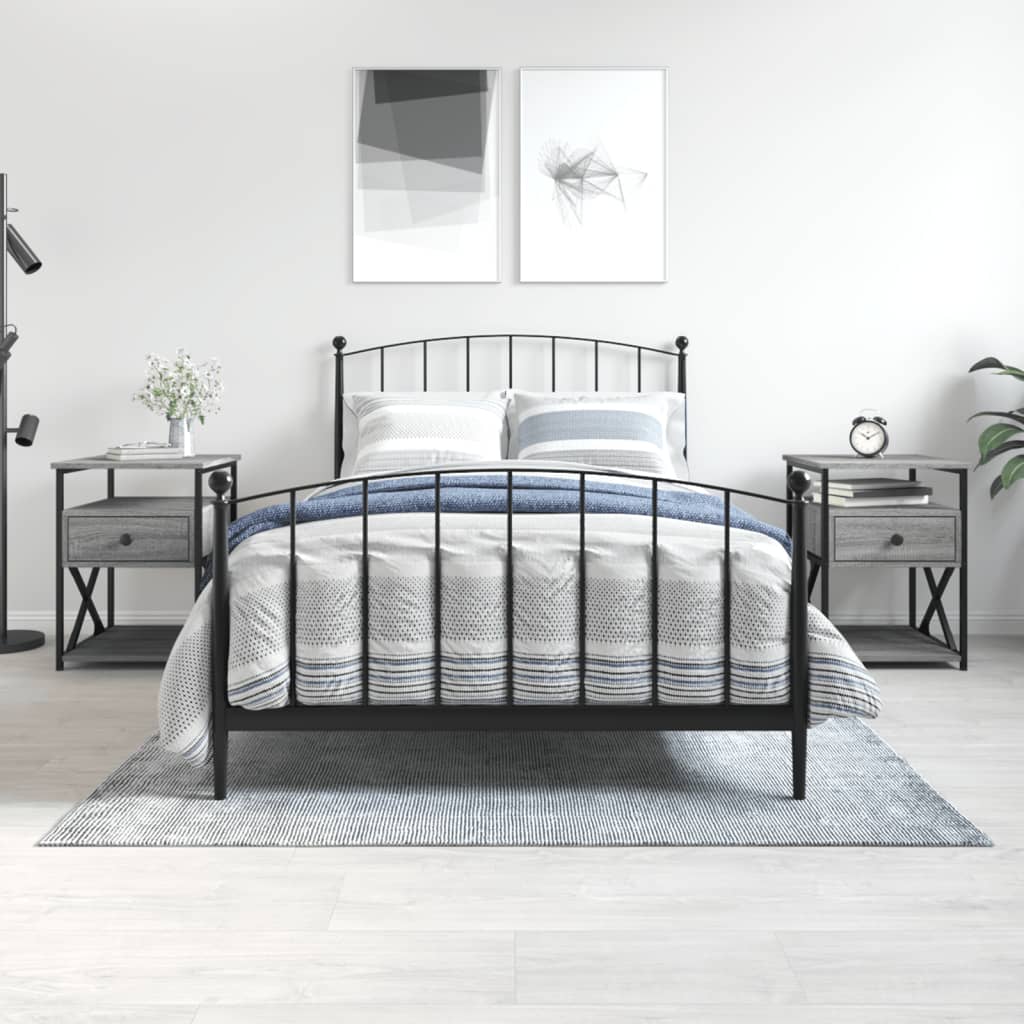 Comodini 2 pz Grigio Sonoma 40x42x55 cm in Legno Multistrato 826080