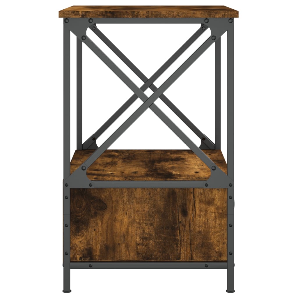 Comodino-Tavolino da notte Rovere Fumo 50x41x65 cm in Legno Multistrato