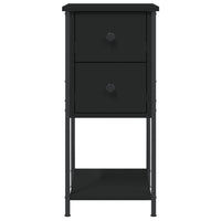 Comodino-Tavolino da notte Nero 32x42x70 cm in Legno Multistrato