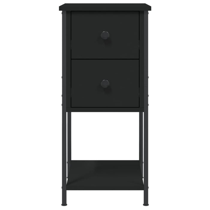 Comodino-Tavolino da notte Nero 32x42x70 cm in Legno Multistrato