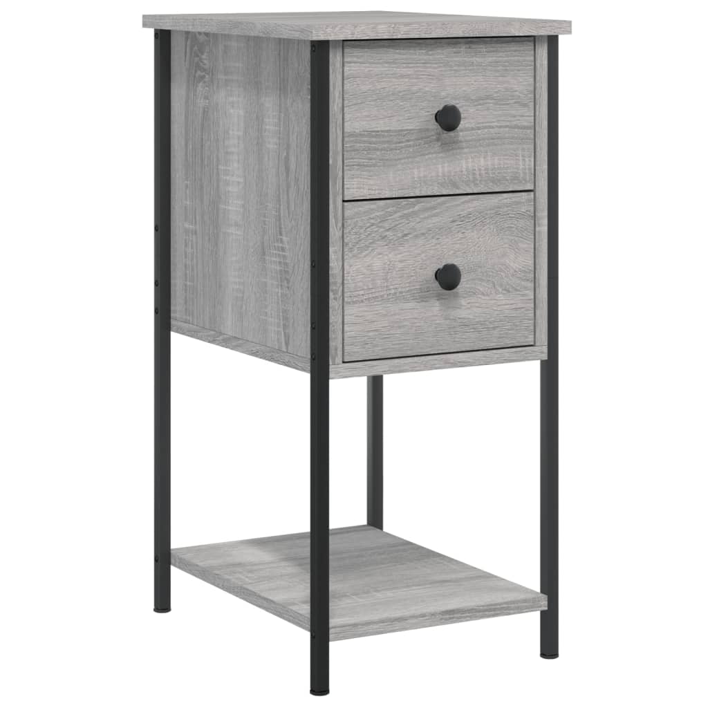 Comodino-Tavolino da notte Grigio Sonoma 32x42x70 cm in Legno Multistrato