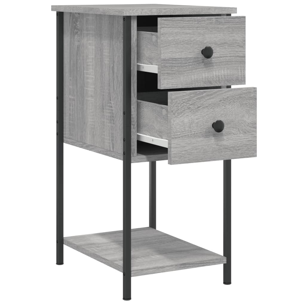 Comodino-Tavolino da notte Grigio Sonoma 32x42x70 cm in Legno Multistrato