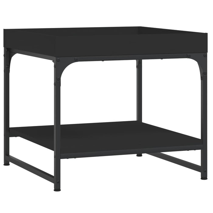Tavolino da Salotto Nero 49,5x49,5x45 cm in Legno Multistrato 832808