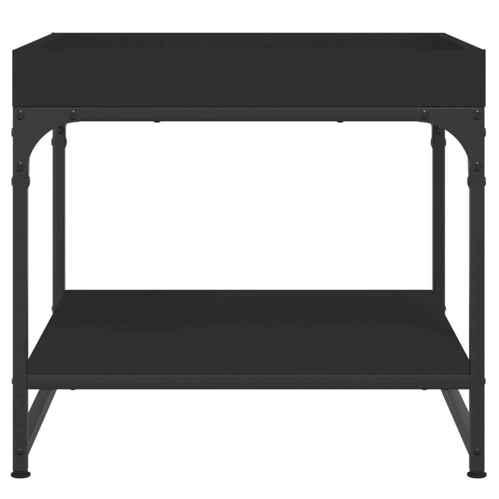 Tavolino da Salotto Nero 49,5x49,5x45 cm in Legno Multistrato 832808