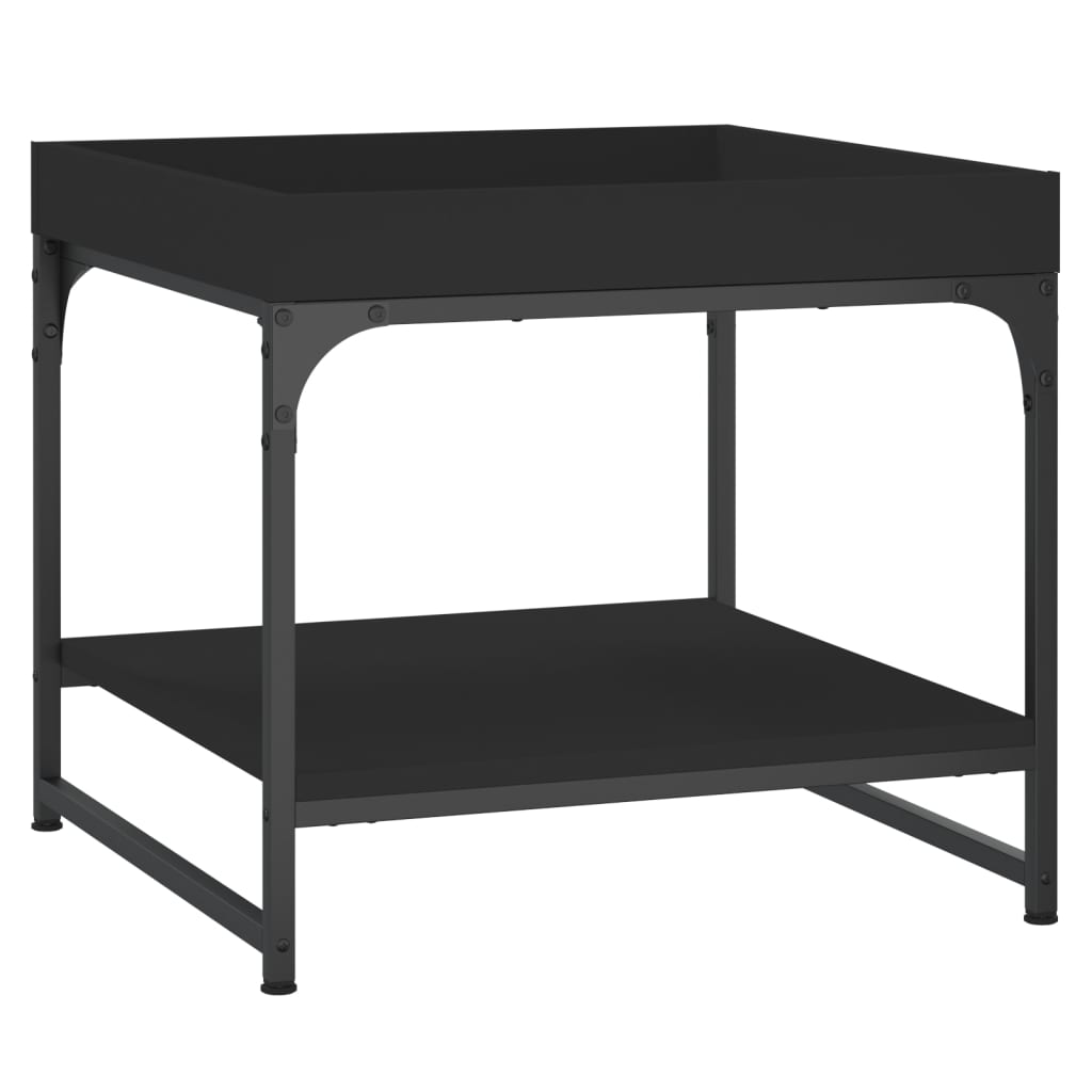 Tavolino da Salotto Nero 49,5x49,5x45 cm in Legno Multistrato 832808