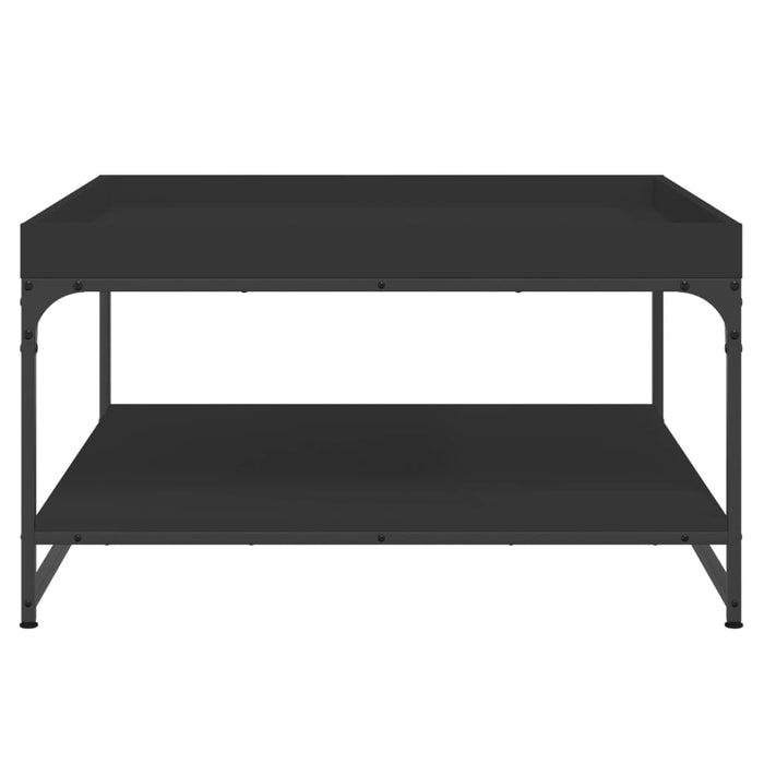 Tavolino da Salotto Nero 80x80x45 cm Legno Multistrato e Ferro 832813