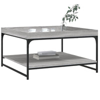 Tavolino Grigio Sonoma 80x80x45 cm in Legno Multistrato e Ferrocod mxl 70899