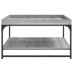 Tavolino-Tavolino da soggiorno-Tavolo Grigio Sonoma 80x80x45 cm in Legno Multistrato e Ferro