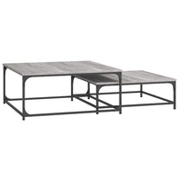 Tavolini Salotto Impilabili 2pz Grigio Sonoma Legno Multistrato 832821