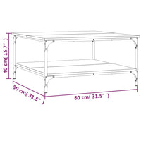 Tavolino da Salotto Nero 80x80x40 cm in Legno Multistrato 832838