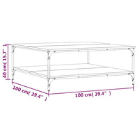 Tavolino da Salotto Nero 100x100x40 cm in Legno Multistrato 832843