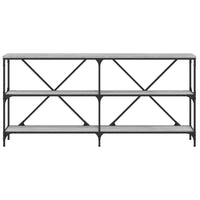 Tavolino Grigio Sonoma 160x30x75cm in Legno Multistrato e Ferro