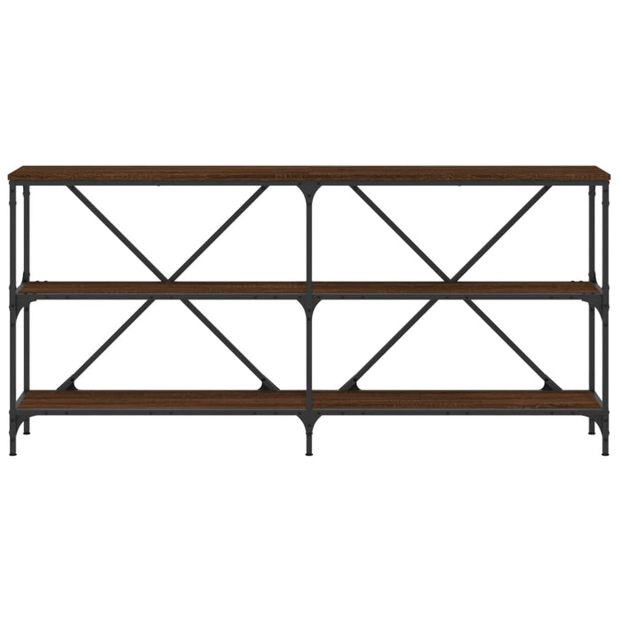 Tavolo Consolle Rovere Marrone 160x30x75 cm Multistrato e Ferro 832852