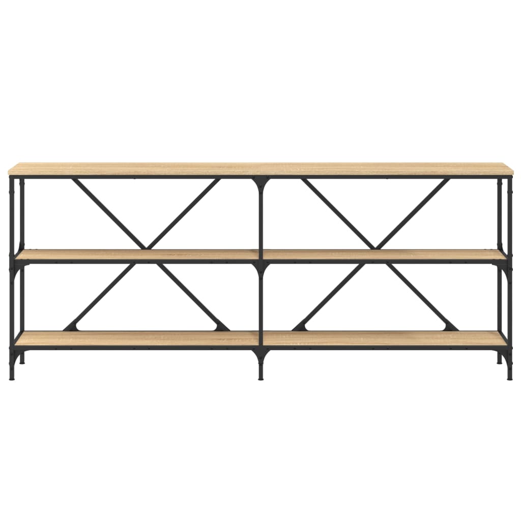 Tavolo Consolle Rovere Sonoma 180x30x75 cm Multistrato e Ferro 832854