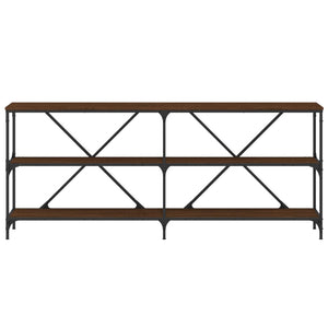 Tavolo Consolle Rovere Marrone 180x30x75 cm Multistrato e Ferro 832857