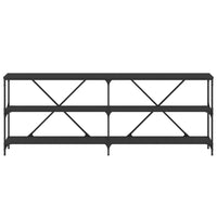 Tavolino Consolle Nero 200x30x75 cm Legno Multistrato e Ferro