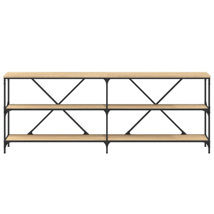 Tavolo Consolle Rovere Sonoma 200x30x75 cm Multistrato e Ferro 832859