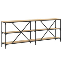 Tavolo Consolle Rovere Sonoma 200x30x75 cm Multistrato e Ferro