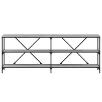 Tavolino Grigio Sonoma 200x30x75cm in Legno Multistrato e Ferro 832861