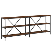 Tavolo Consolle Rovere Marrone 200x30x75 cm Multistrato e Ferro 832862