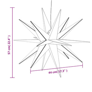 Luci di Natale con LED 3 pz Pieghevoli Bianche 57 cm 3190442