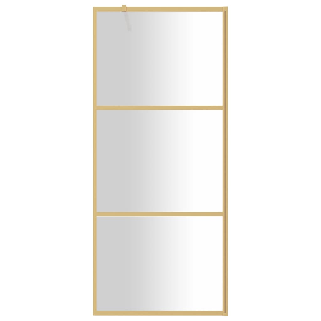 Parete per Doccia Walk-in Vetro Trasparente ESG 80x195 cm Oro