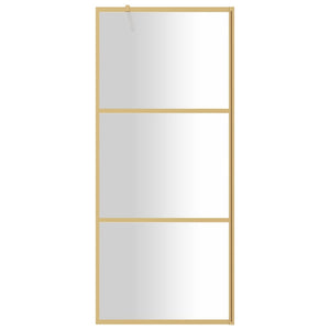 Parete per Doccia Walk-in Vetro Trasparente ESG 90x195 cm Oro