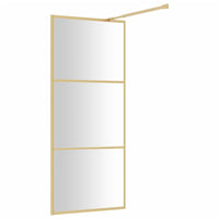 Parete per Doccia Walk-in Vetro Trasparente ESG 90x195 cm Oro 154937