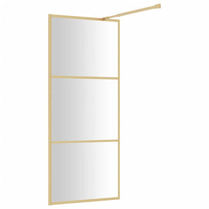 Parete per Doccia Walk-in Vetro Trasparente ESG 90x195 cm Oro 154937
