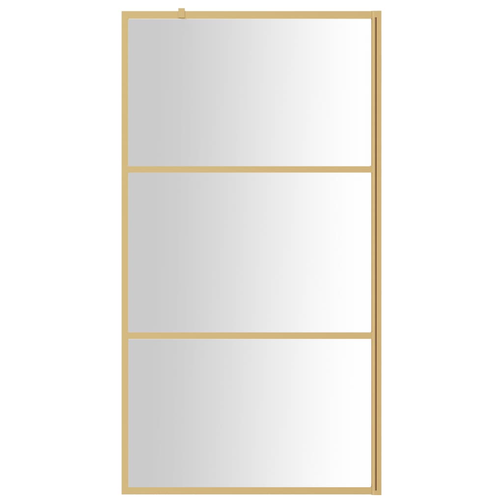 Parete per Doccia Walk-in Vetro Trasparente ESG 115x195 cm Oro 154941
