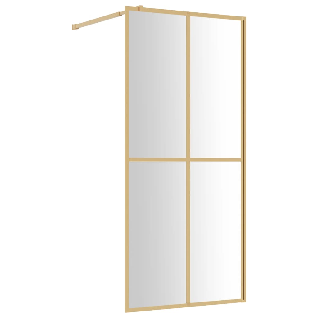Parete per Doccia Walk-in Vetro Trasparente ESG 80x195 cm Oro 154943