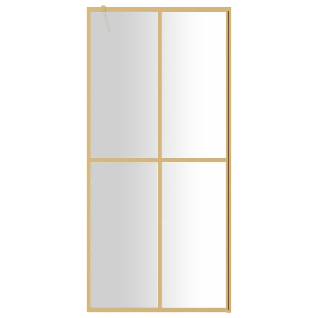 Parete per Doccia Walk-in Vetro Trasparente ESG 80x195 cm Oro 154943