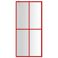 Parete per Doccia Walk-in Vetro Trasparente ESG 100x195cm Rossa 154946