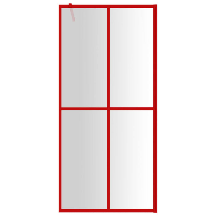Parete per Doccia Walk-in Vetro Trasparente ESG 100x195cm Rossa 154946