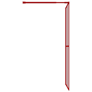 Parete per Doccia Walk-in Vetro Trasparente ESG 100x195cm Rossa 154946