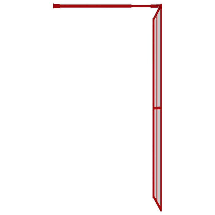 Parete per Doccia Walk-in Vetro Trasparente ESG 100x195cm Rossa 154946