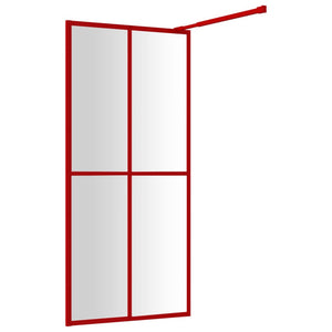 Parete per Doccia Walk-in Vetro Trasparente ESG 100x195cm Rossa 154946