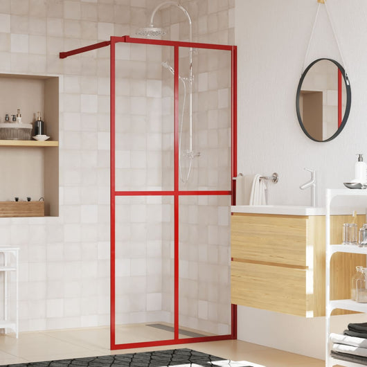 Parete per Doccia Walk-in Vetro Trasparente ESG 100x195cm Rossa 154946