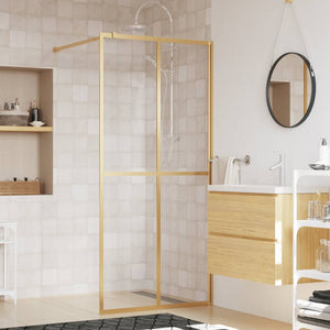 Parete per Doccia Walk-in Vetro Trasparente ESG 100x195 cm Oro 154947