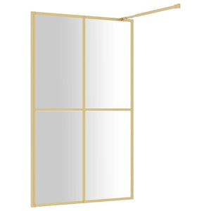 Parete per Doccia Walk-in Vetro Trasparente ESG 118x195 cm Oro